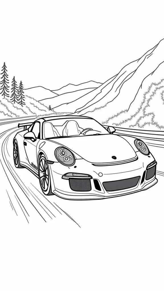 porsche 911 coloring page